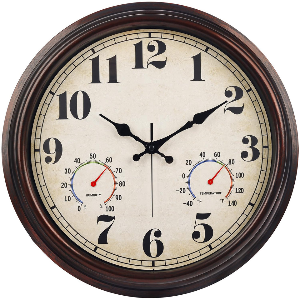 JENLYSTIME 16-inch vintage clock face with large numerals for easy outdoor viewing