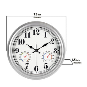 Jenlystime clock in use on porch or poolside for reliable time-and-weather hints.