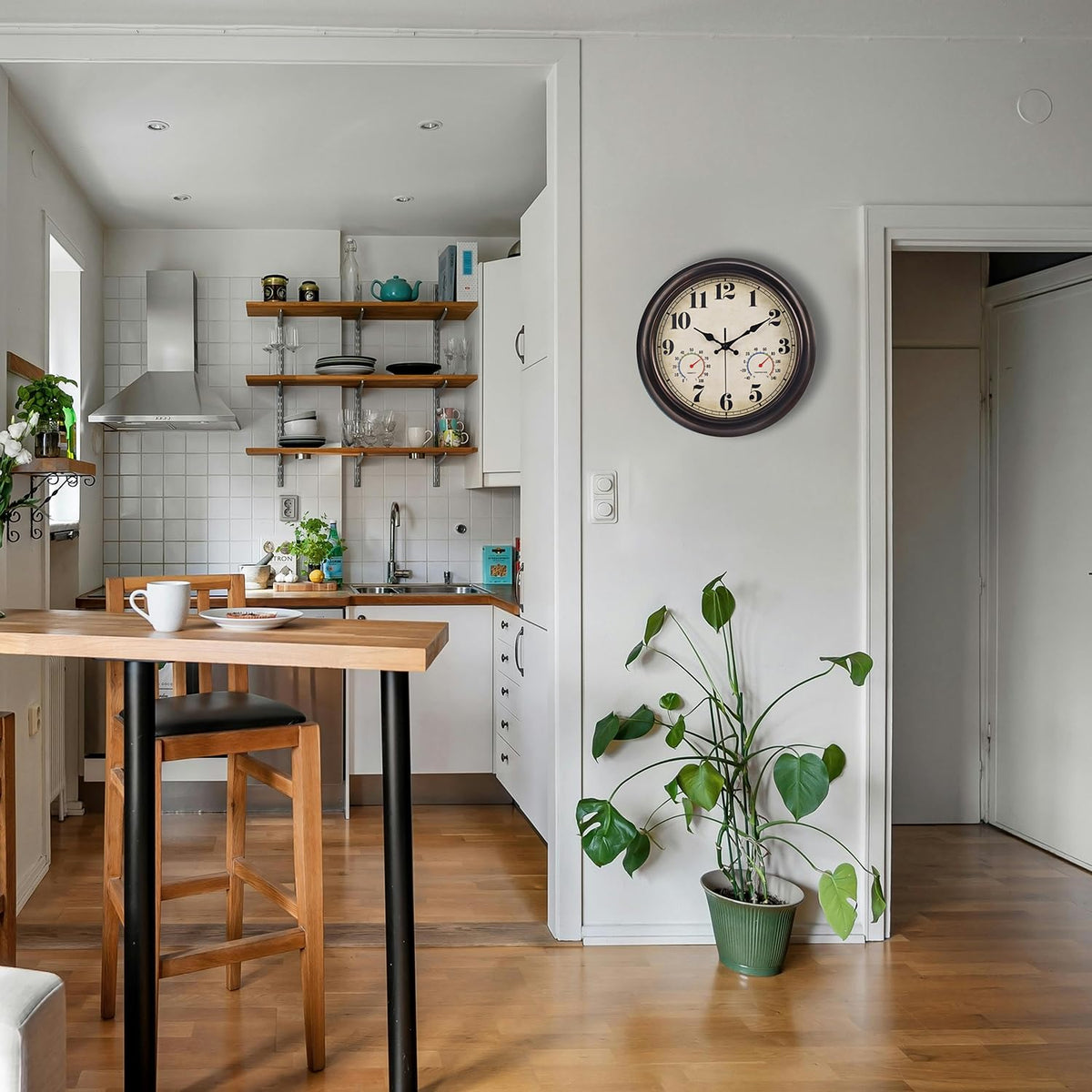 JENLYSTIME clock suitable for indoor and outdoor porch garden use