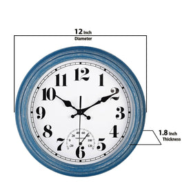 JENLYSTIME indoor-outdoor clock suitable for kitchen, bathroom, and deck.