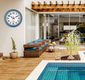 JENLYSTIME outdoor porch clock mounted on wall, decorative and functional.