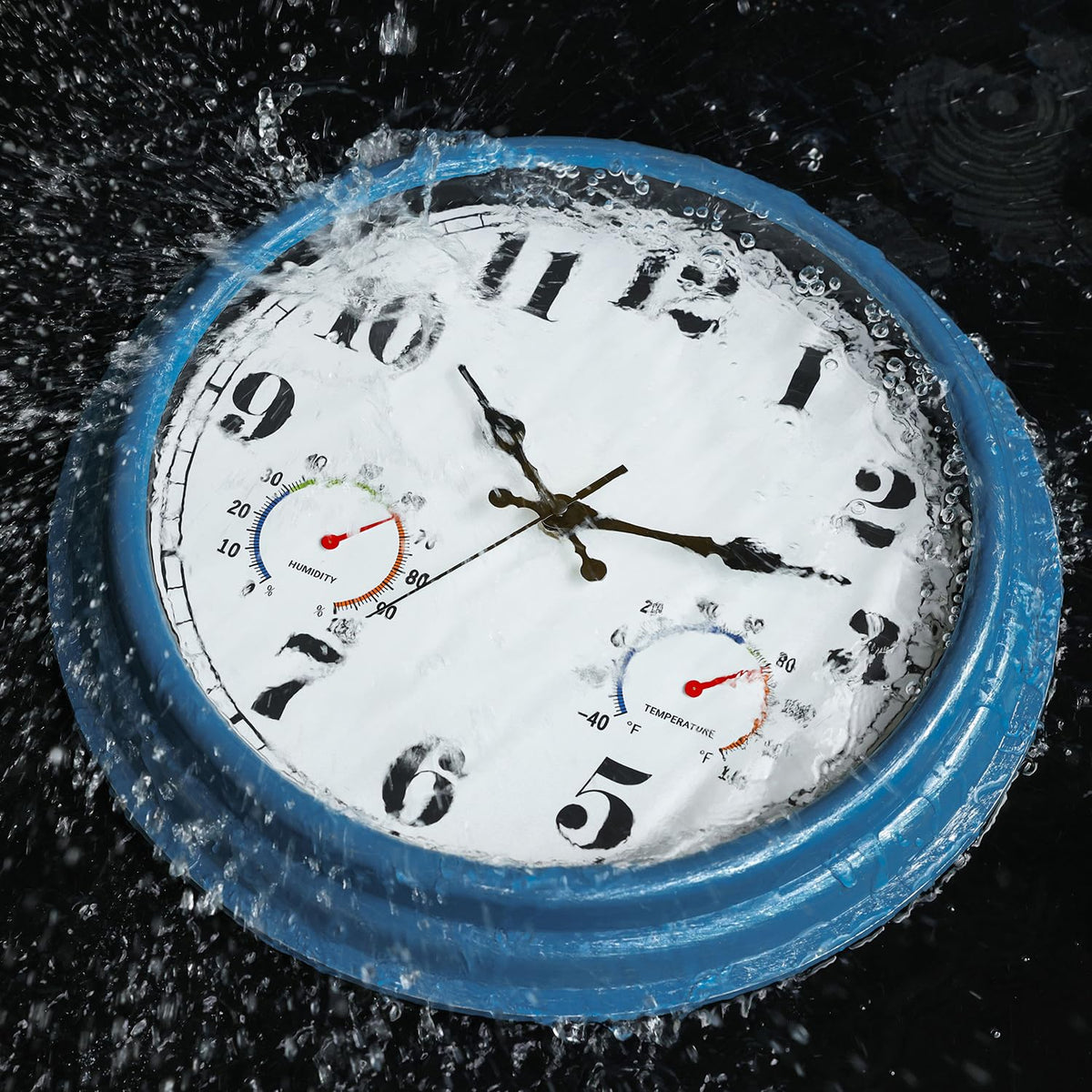 Jenlystime porch garden clock installation in a shaded outdoor setup