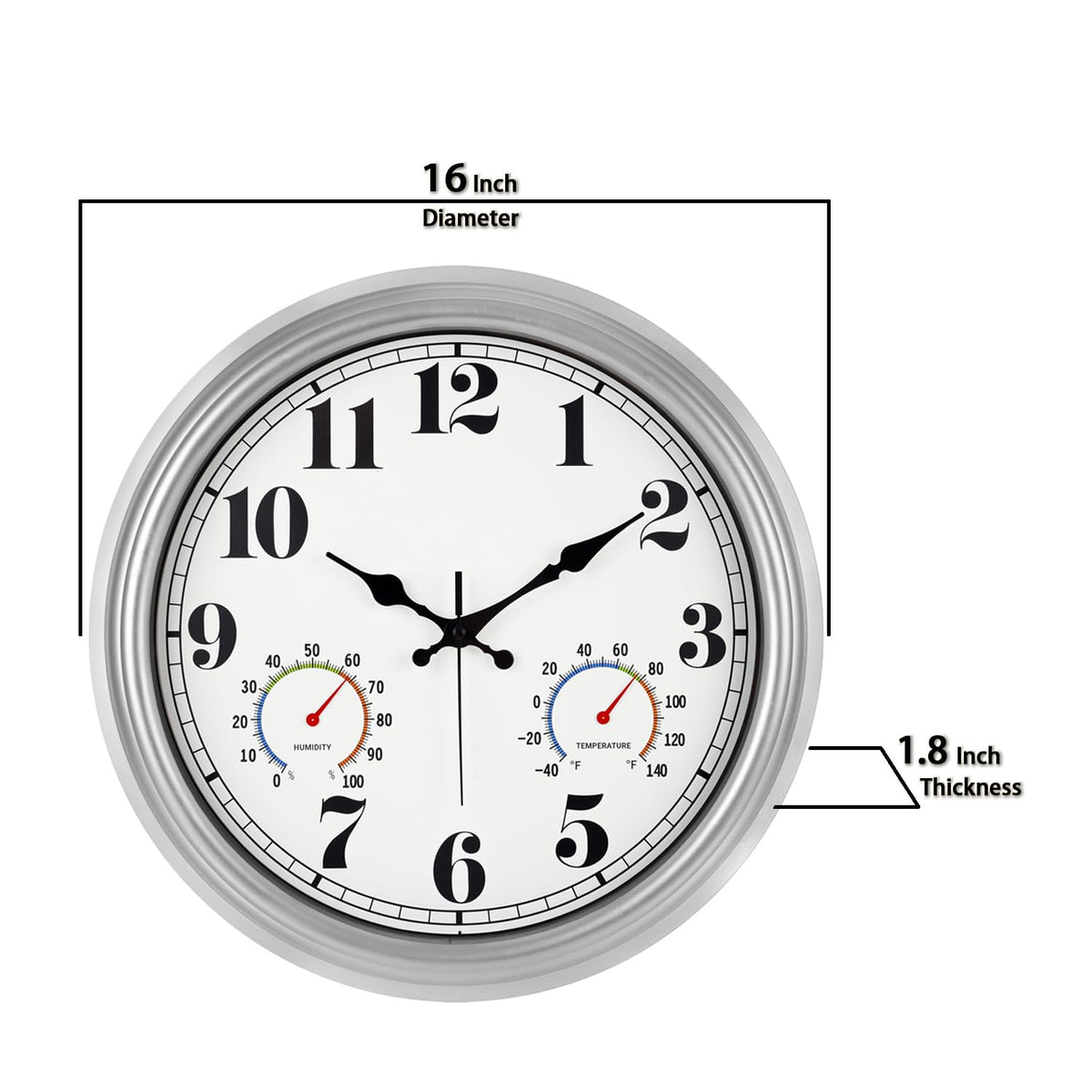 JENLYSTIME indoor/outdoor clock ideal for porch, garden, or poolside decor.