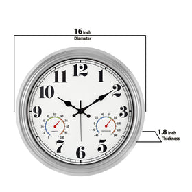 JENLYSTIME indoor/outdoor clock ideal for porch, garden, or poolside decor.