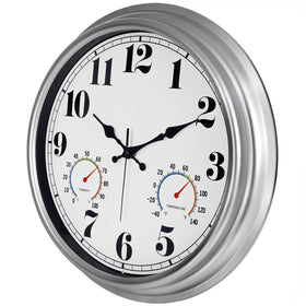 JENLYSTIME clock featuring thermometer for quick indoor-outdoor temperature awareness.