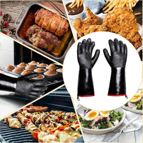 Jenpos BBQ gloves easy-clean neoprene surface after cooking