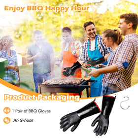 Jenpos BBQ gloves hung to dry using the built-in S-hook