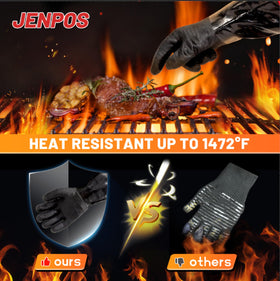 Jenpos BBQ gloves non-slip palm grip on greasy meat and wet surfaces