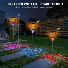 Jepwe Solar Bug Zapper ground stake supports adjustable height for versatile placement.