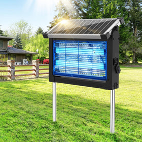 Jepwe Solar Bug Zapper outdoor UV light attracts insects for patio use