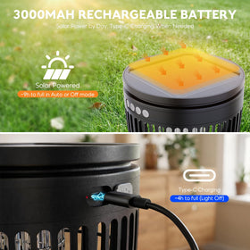 Jepwe Solar Bug Zapper smart auto mode handles dusk-to-dawn operation.