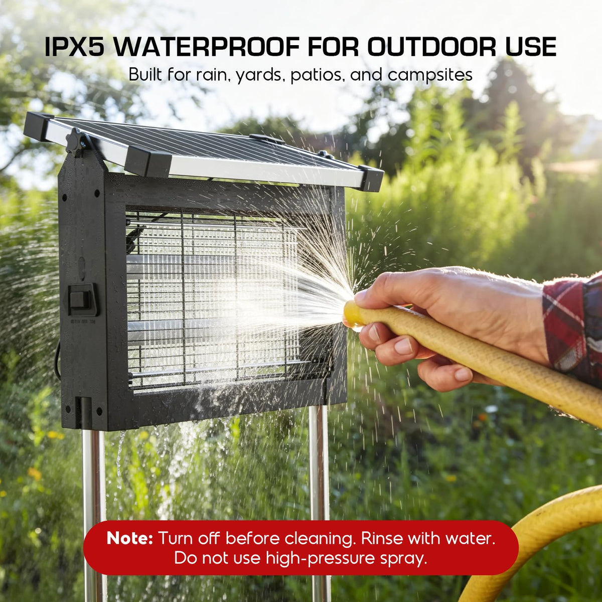 Jepwe Solar Bug Zapper solar panel extension enables flexible positioning