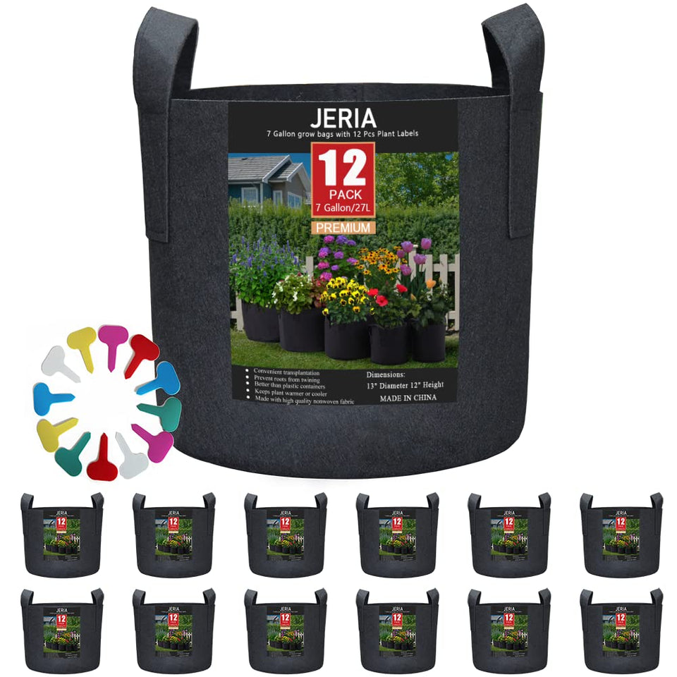 JERIA grow bags showing breathable fabric for healthier roots