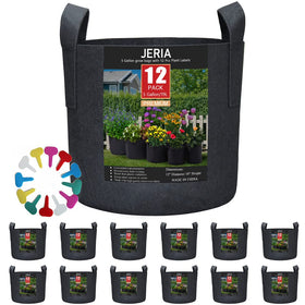 JERIA 12-pack 5-gallon grow bags ready for versatile container gardening