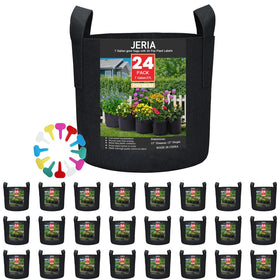 JERIA 24-pack 7-gallon grow bags with labels and handles for easy mobility