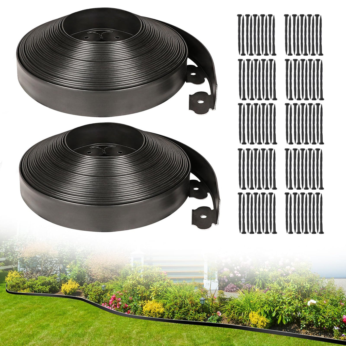 JERIA 2-inch garden edging border roll for clean lawn edges and quick setup.