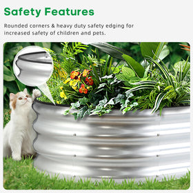 JERIA durable galvanized metal construction resists weather for long-lasting growing beds.