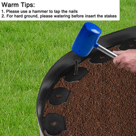 JERIA easy installation: insert spikes to secure edge without digging