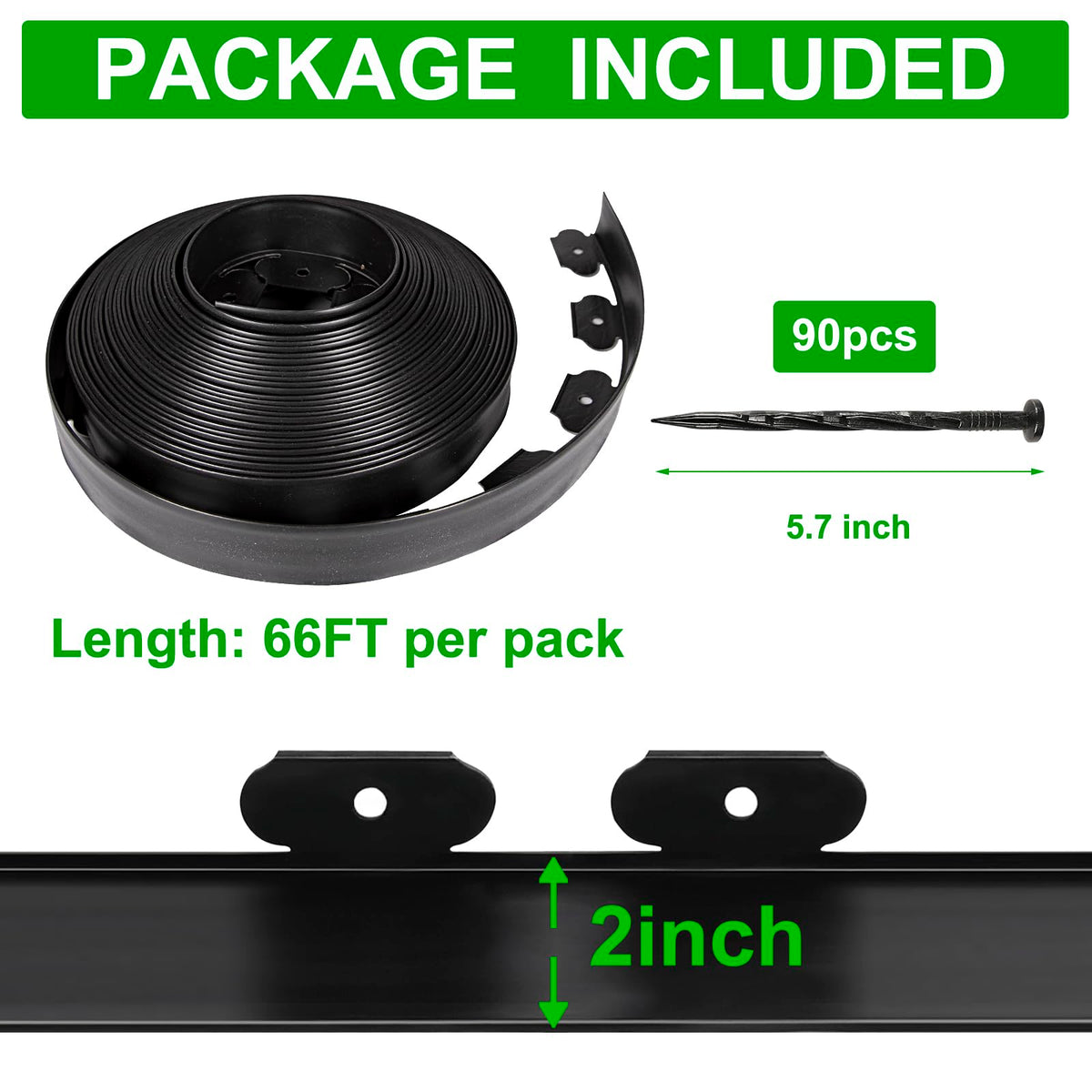 JERIA edging spikes set of 90 supports quick, secure border installation.