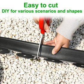 Flexible plastic border from JERIA adapts to curves and shapes.