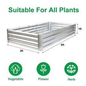 JERIA galvanized raised bed open base promotes drainage and healthier soil.