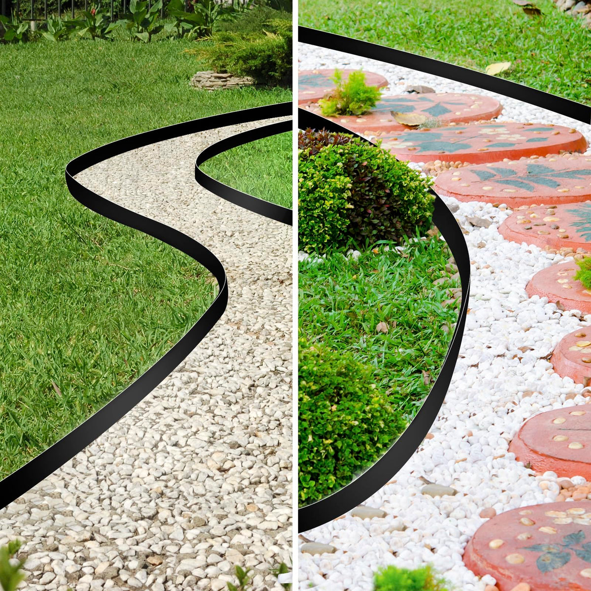 Define pathways and contain mulch with JERIA garden edging.