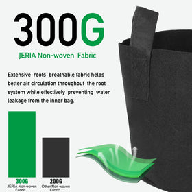 JERIA grow bags ready for indoor or outdoor use
