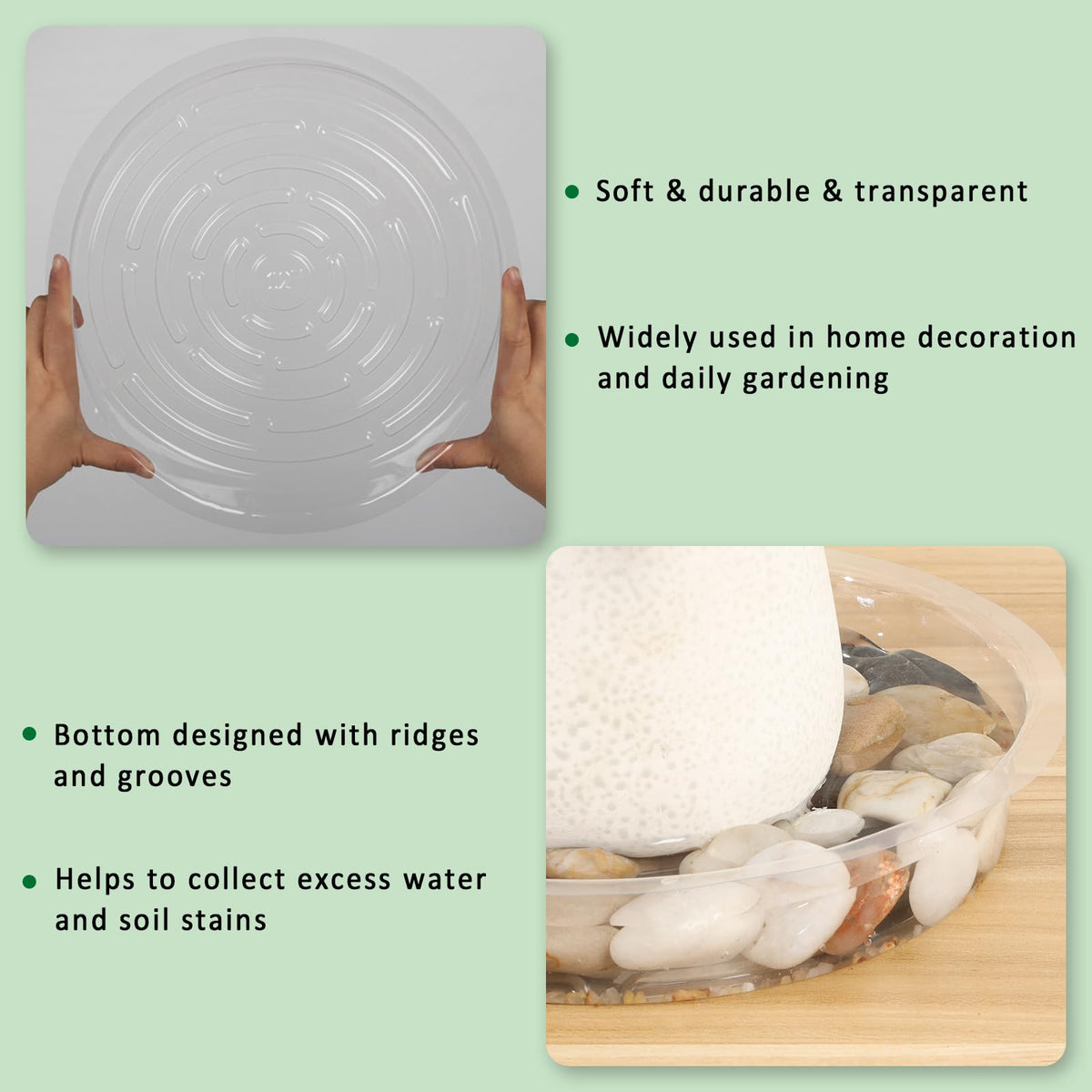 JERIA indoor-outdoor saucer, weather-resistant for year-round use.