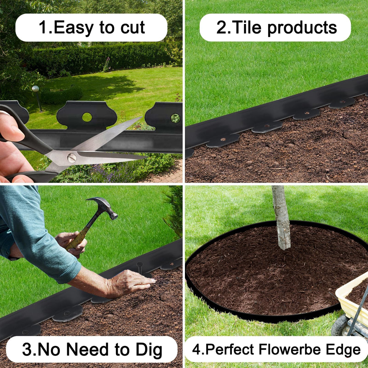 Easy no-dig installation for quick lawn and border enhancements.