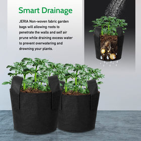 JERIA portable grow bags are easy to move indoors or outdoors.