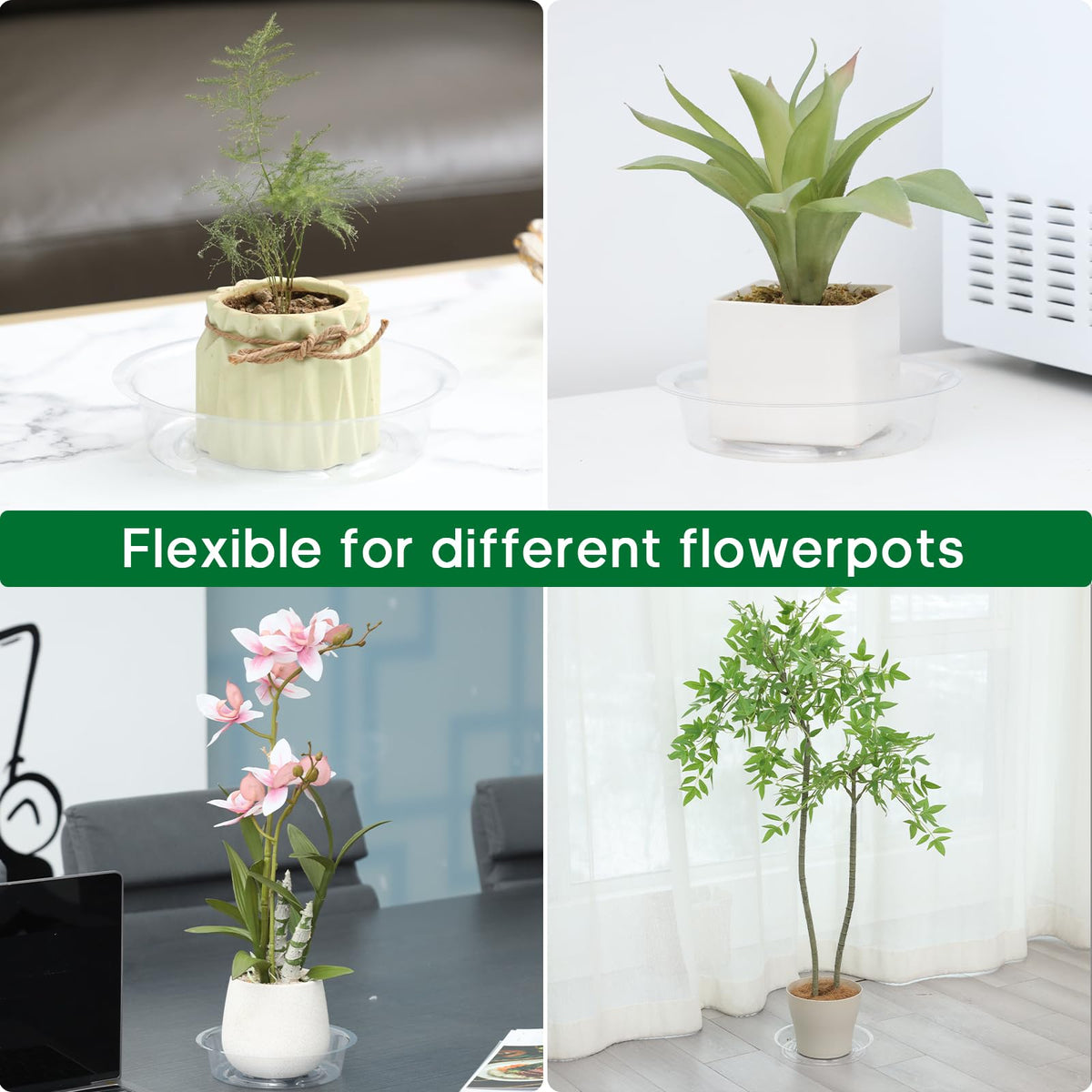JERIA stackable plant saucer saves space when not in use.