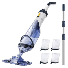 JESIMAIK handheld pool vacuum delivers strong suction for quick above-ground pool cleaning.