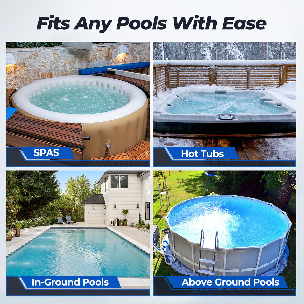 Complete JESIMAIK pool vacuum kit ready for immediate use.