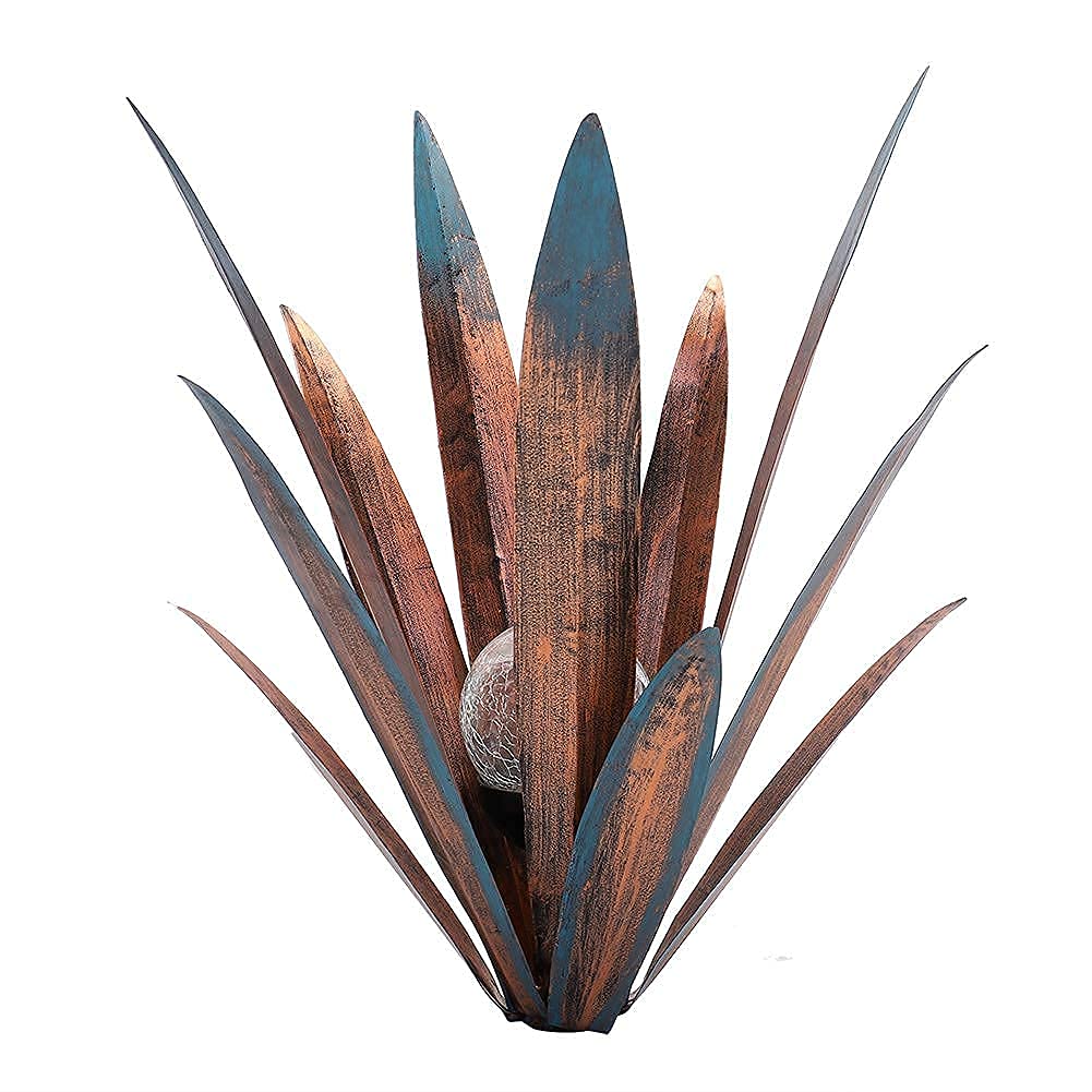 Jesokiibo Tequila sculpture distressed iron finish enhances rustic garden decor