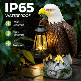 Jesokiibo bald eagle statue features all-weather resin for year-round garden display.