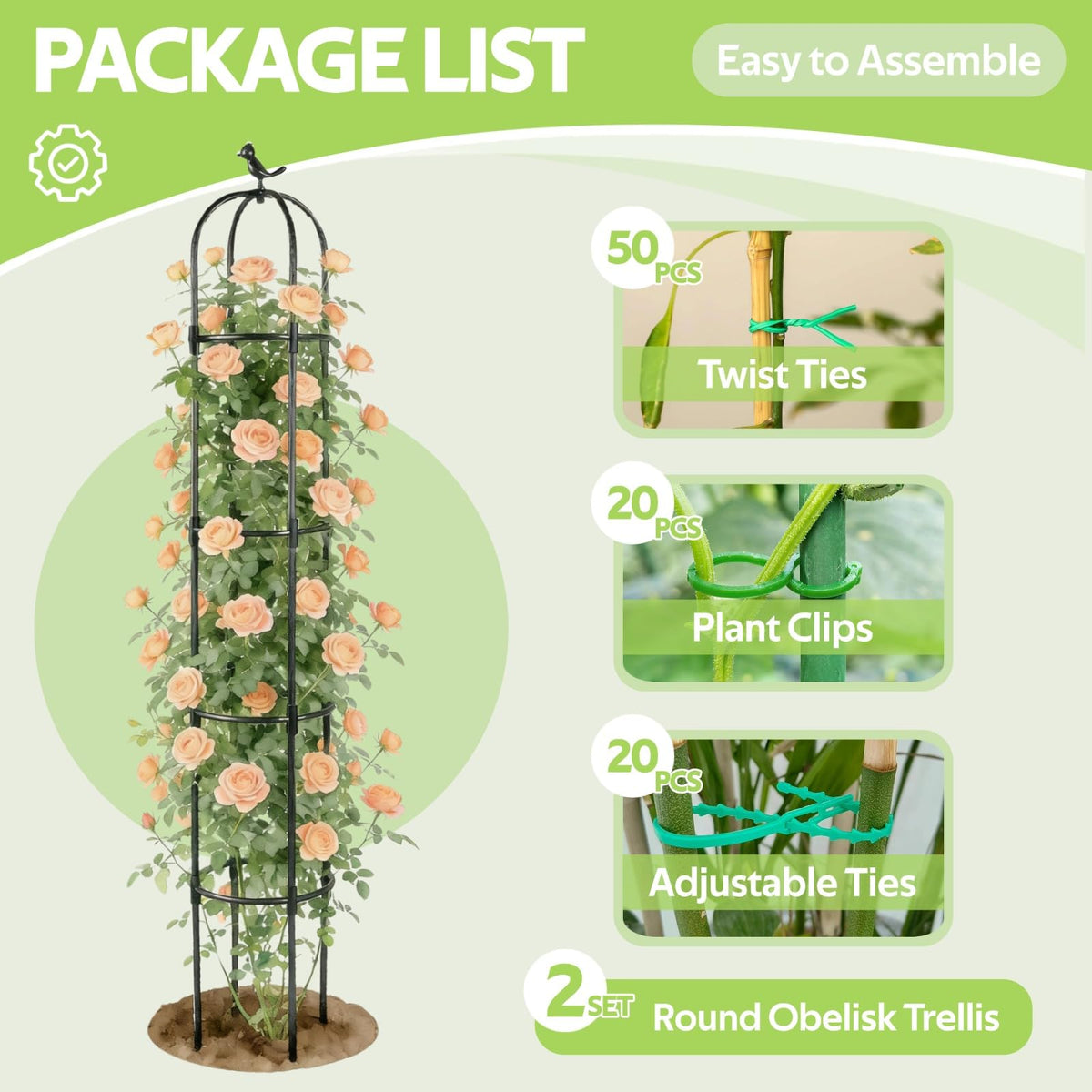Jesosia easy-install trellis pack for quick setup without tools.