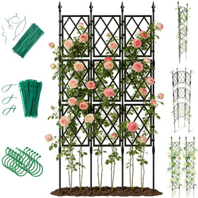 Jesosia Garden Trellis with 65-inch height supports tall roses and vines