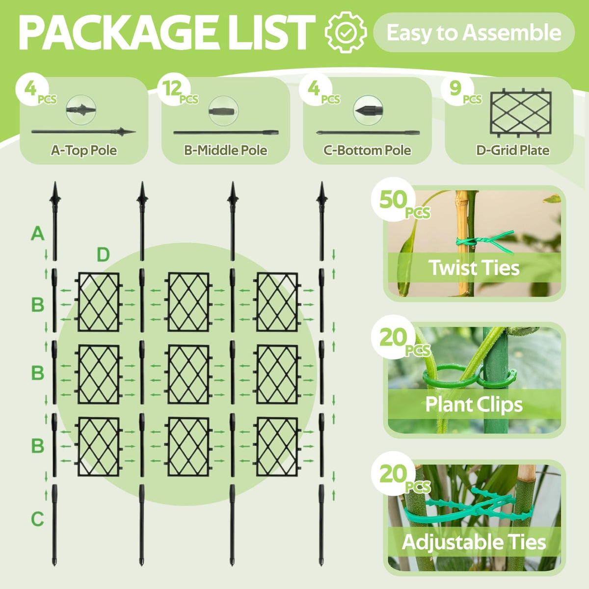 Versatile vine wall setup for patios, fences, or corners