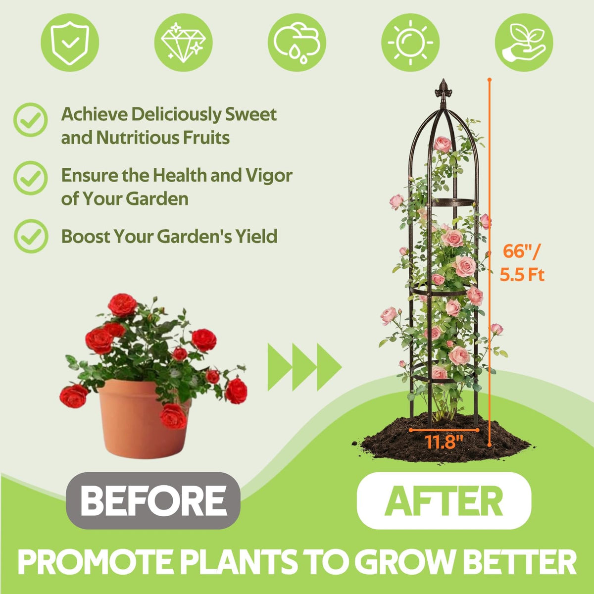 Jesosia metal trellis with weatherproof finish for durable outdoor use.