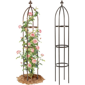 Jesosia obelisk trellis 63-inch tall for vertical climbing plants and garden focal point.