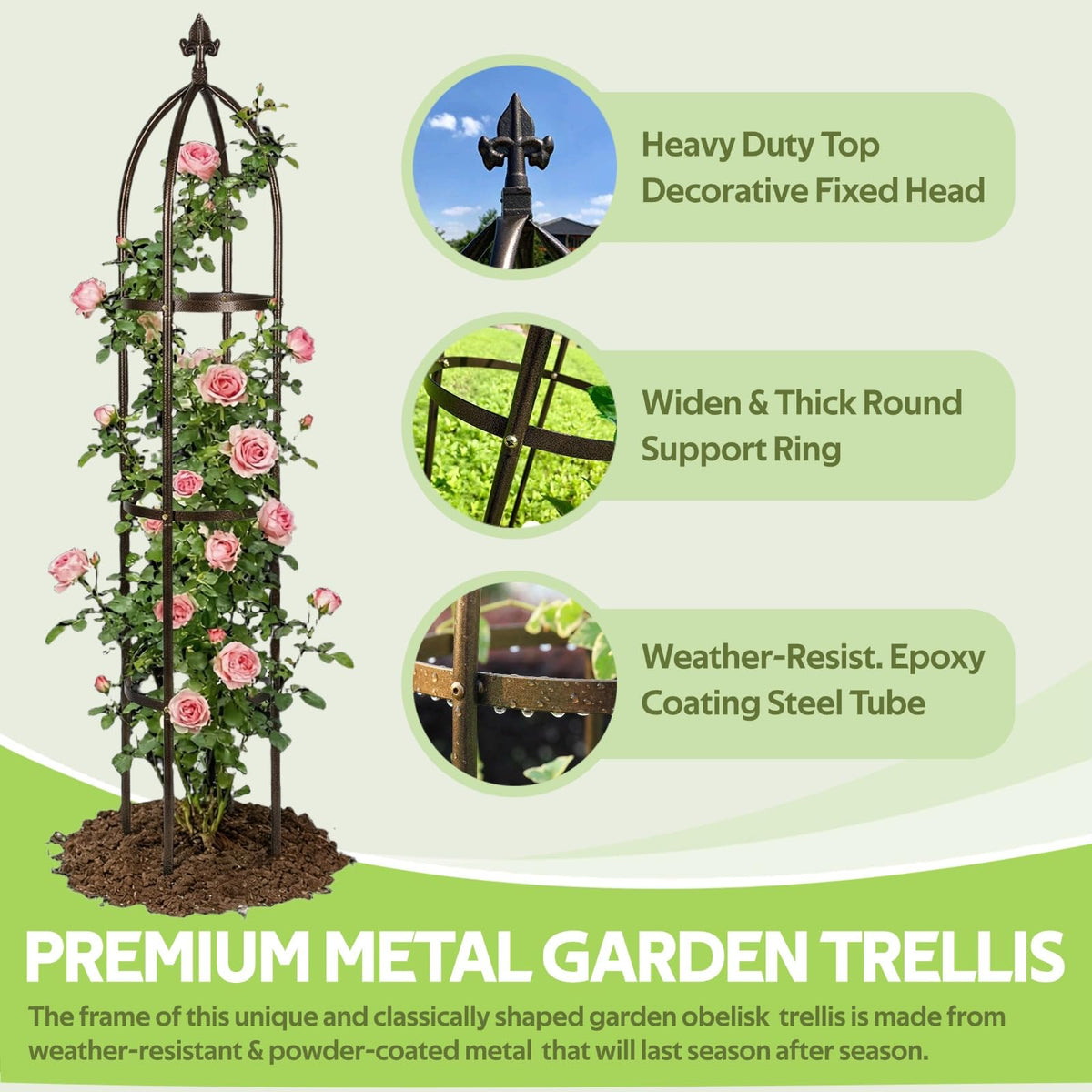 Jesosia obelisk trellis vertical tower designed for outdoor space efficiency.