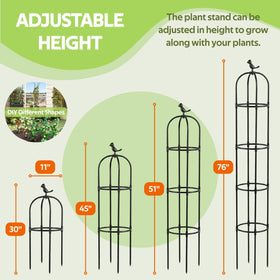 Jesosia plant support enables vertical growth for vines, tomatoes, and flowering climbers.