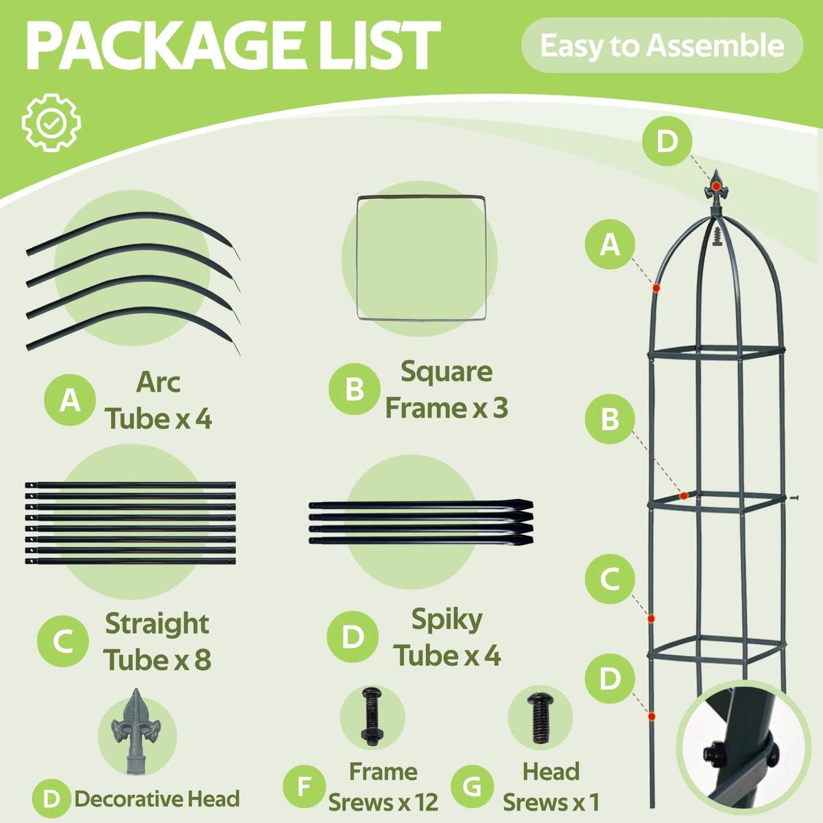 Jesosia easy-to-assemble trellis supports roses, beans, and cucumbers