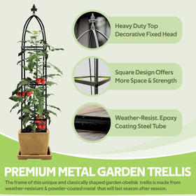Jesosia powder-coated steel tower provides rust-proof plant support for gardens