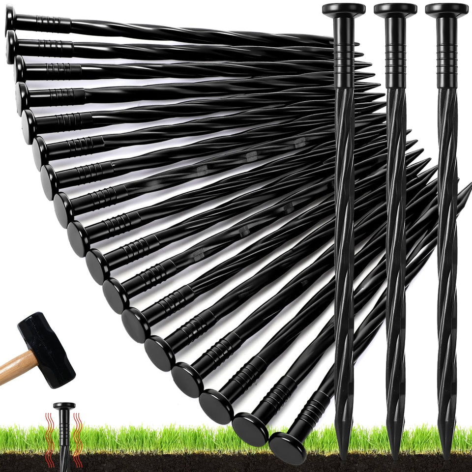 Jetec 150pcs spiral landscape spikes for pavers stabilize edges and prevent movement.