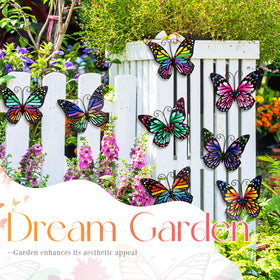 Jetec 8-piece metal butterfly decor with wall hooks for easy outdoor mounting