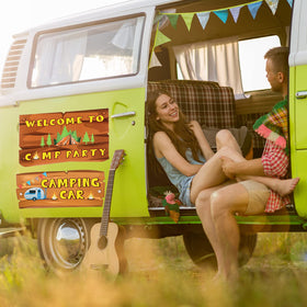 Jetec camping signs patio decor for yard parties and welcoming entrances.