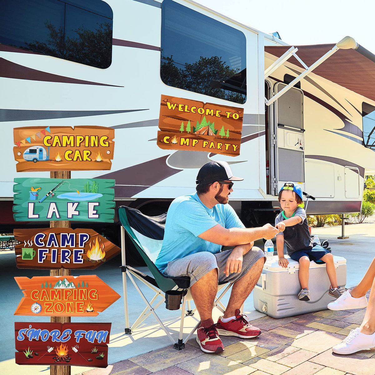 Jetec camping signs photo backdrop banners boost event memories.