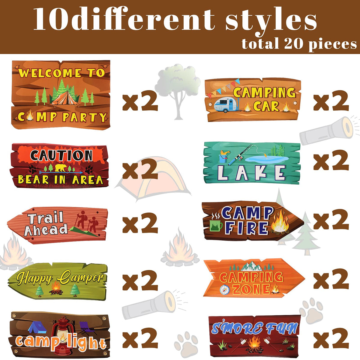 Jetec camping signs trail ahead design helps guests find the path easily.