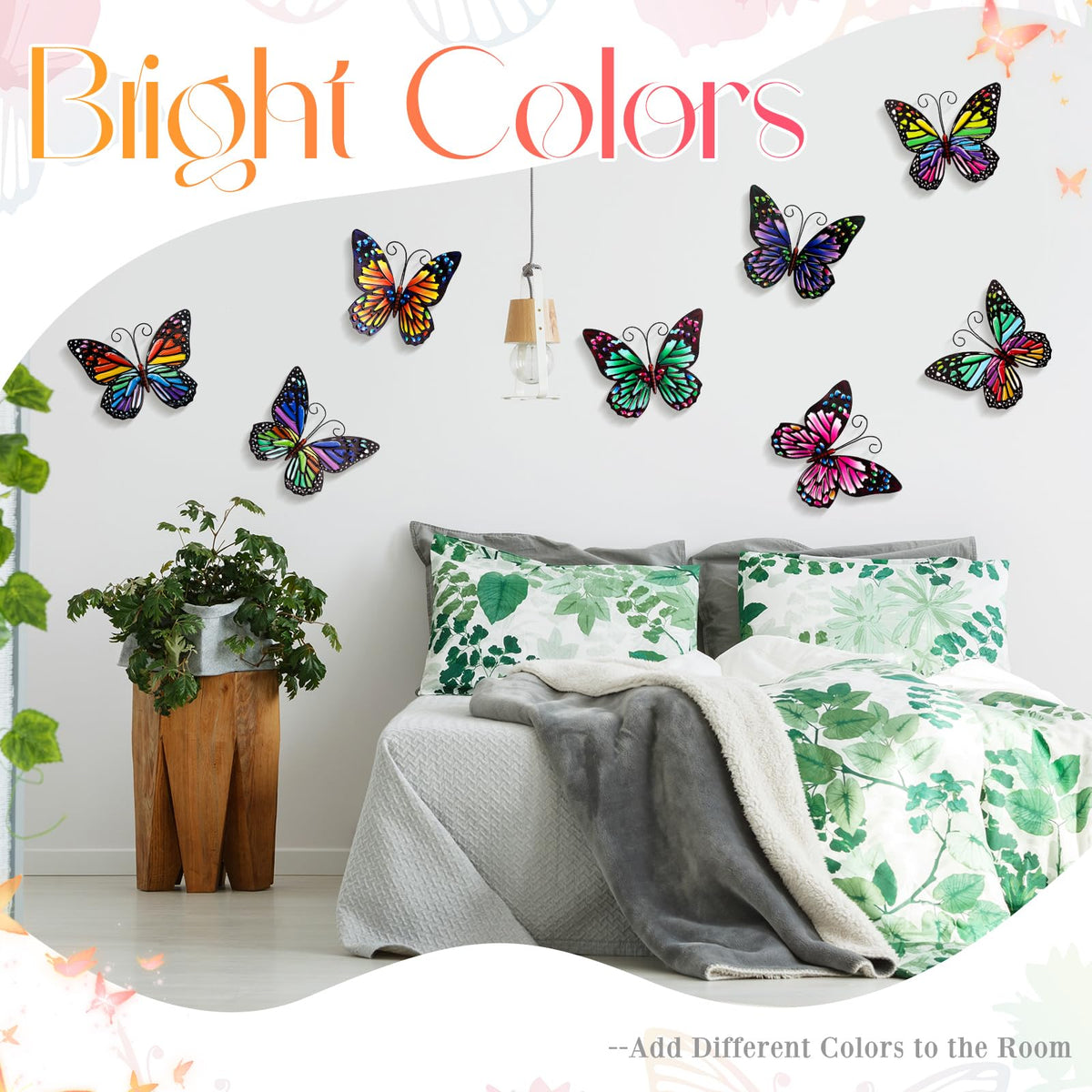 Jetec colorful iron butterfly wall art enhances patios and balconies